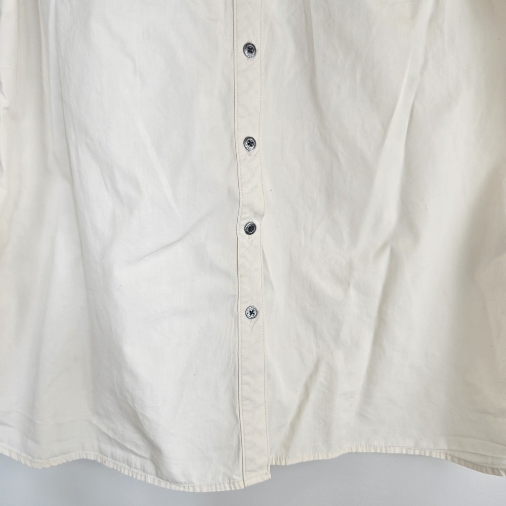 Harley Davidson Womens Sleeveless Motorcycle Collared Shirt Large Off White.C133 - Picture 9 of 13